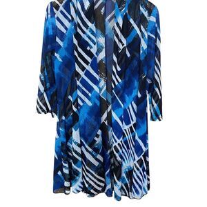 Creation Abstract Print Mesh Cardigan Jacket Size‎ M